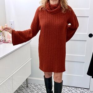 Miami Rust Long Sleeve Knit Dress
